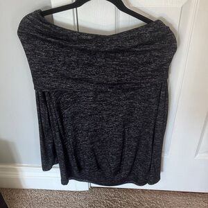 Black Heathered Off The Shoulder Top